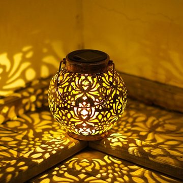 Rutaqian Gartenleuchte Solarbetriebene dekorative Projektionslichtlampe für den Innenhof, Tageslichtweiß