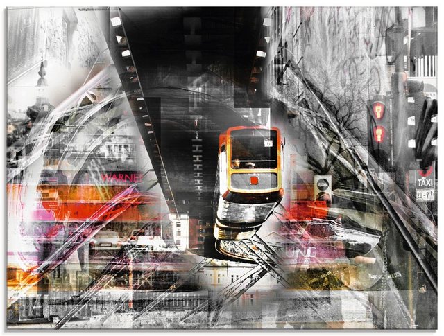 Artland Glasbild »City Collage«, Züge (1 Stück)-Otto