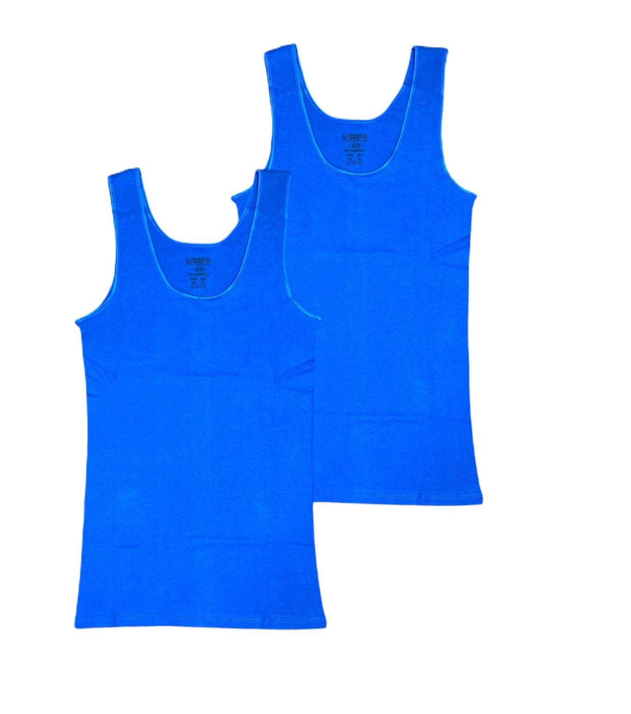 Toker Collection® Unterhemd Damen Achselhemd mit Satinkante 2 Stück (Packung, 2er-Pack) aus reiner Baumwolle