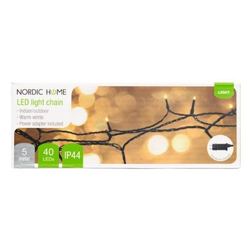 NORDIC HOME Lichterkette LED Lichterkette warmweiß Innen-/Außenbereich 5 m IP-44