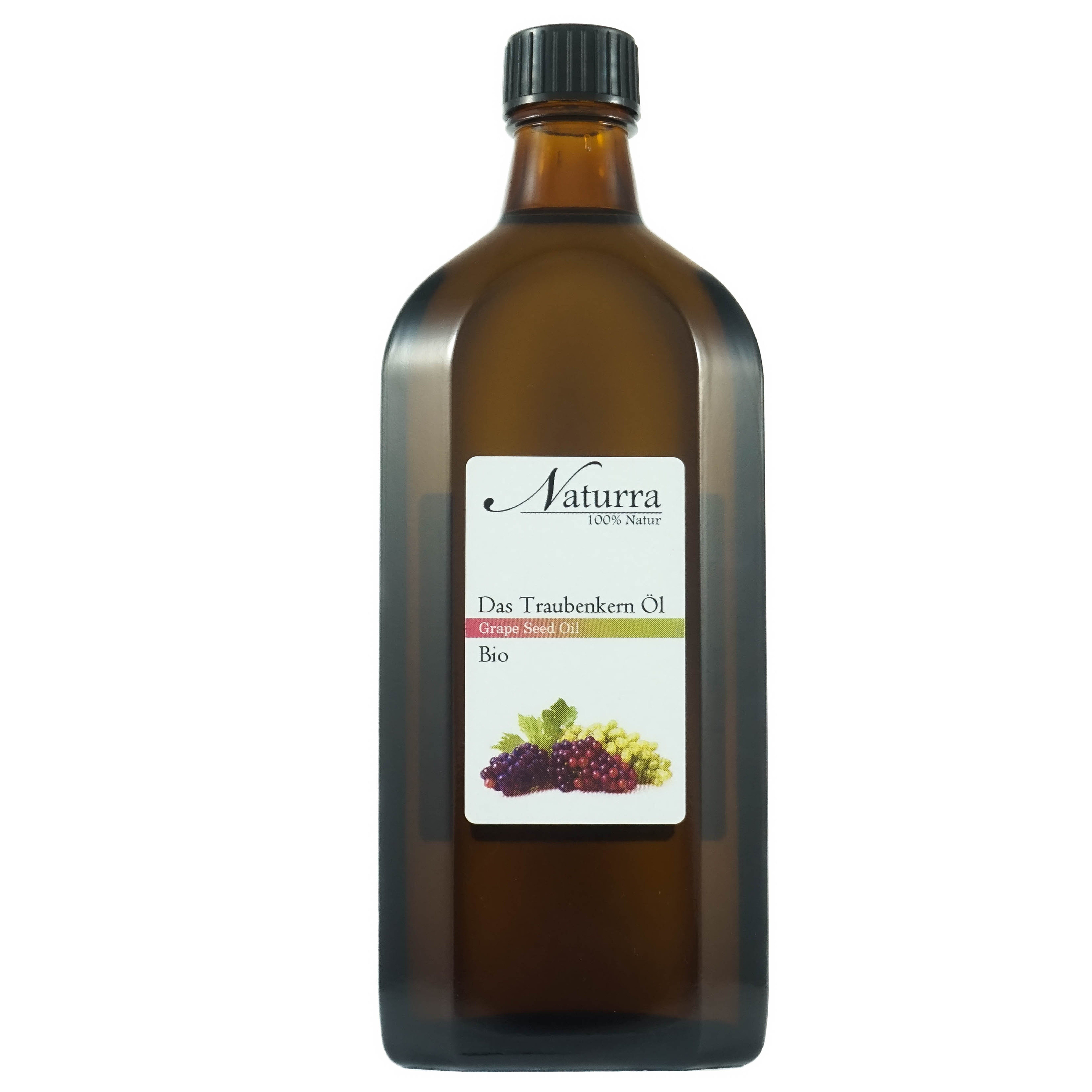 Naturra Körperöl Traubenkernöl Bio kaltgepresst unraffiniert Premiumqualität im Glas, Upcycling Beauty, Premium in Lebensmittelqualität, Omega-Öl, EU-Anbau