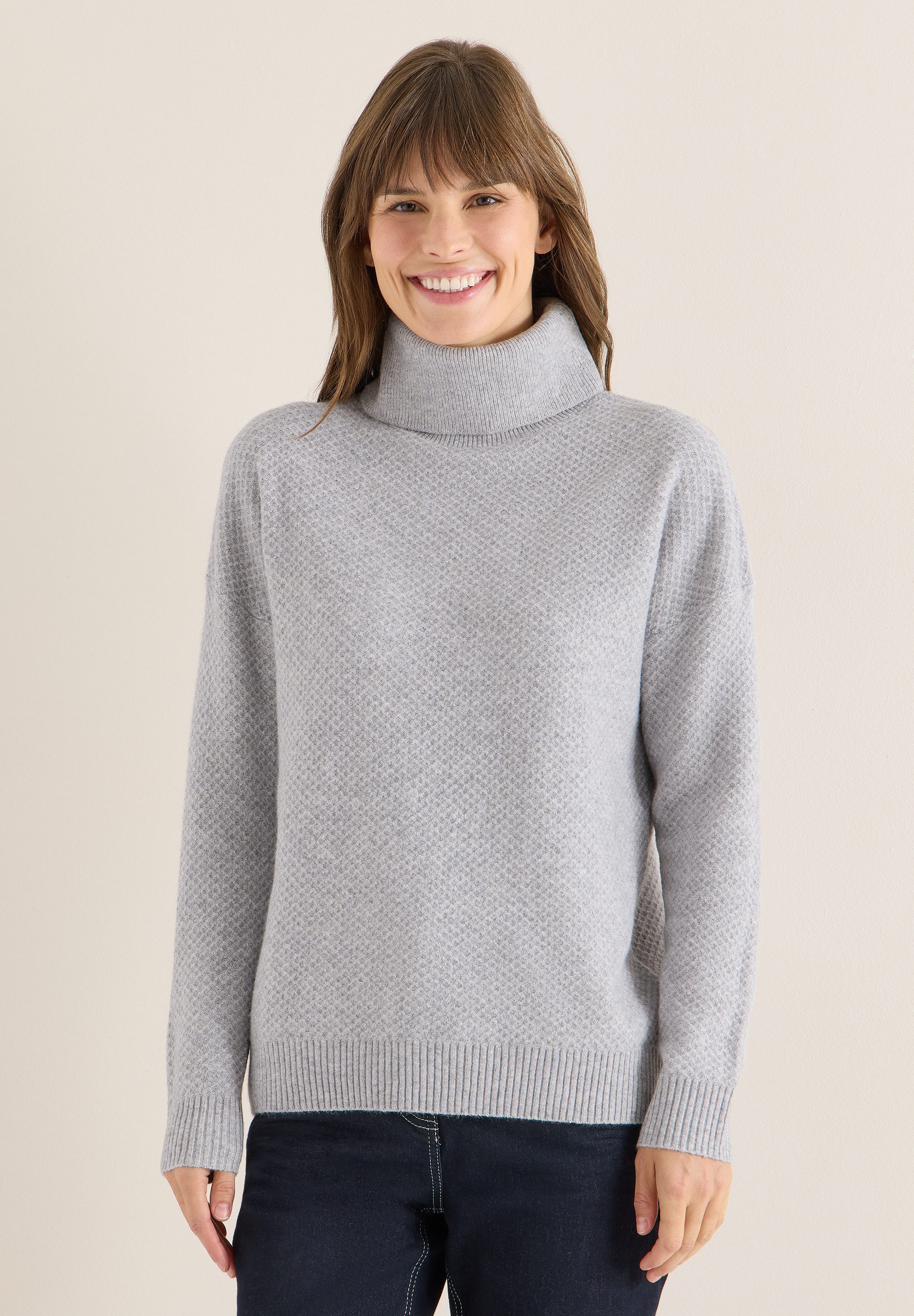 STREET ONE Rollkragenpullover aus Baumwolle mit Stretchanteil günstig online kaufen