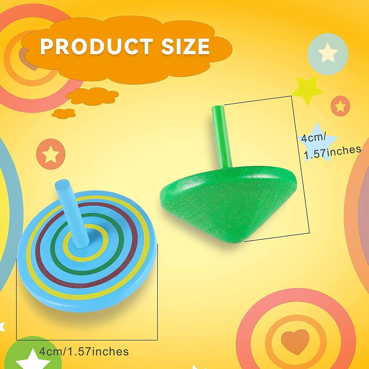 FELIXLEO Lernspielzeug 30er Holzkreisel Kinder Spielzeug Mitgebsel Party Geschenk (1-St)