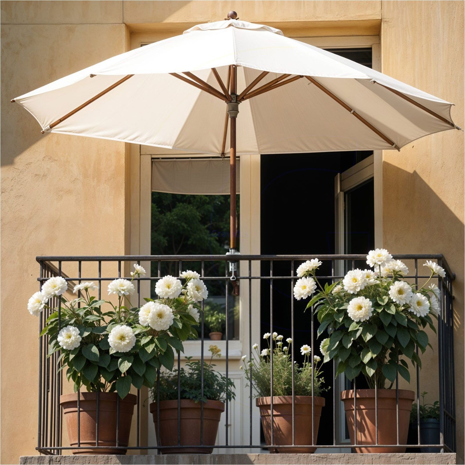 Gravidus Schirmhalter Sonnenschirmhalter für Balkongeländer 25-38mm aus Aluminium