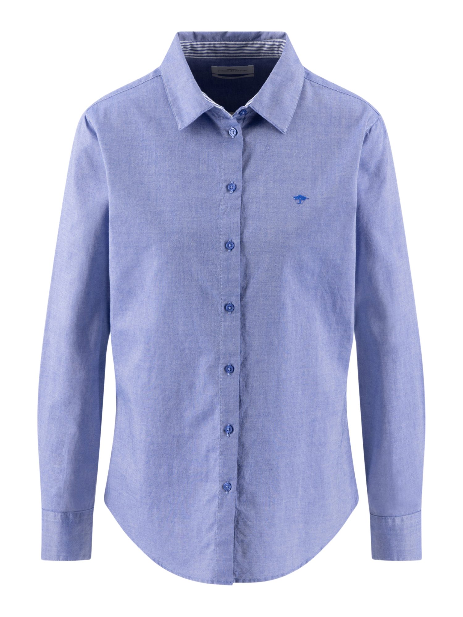 FYNCH-HATTON Langarmbluse blau,Casual,Baumwolle,Unifarben,Hemdblusenkragen,Langarm,Loose Fit