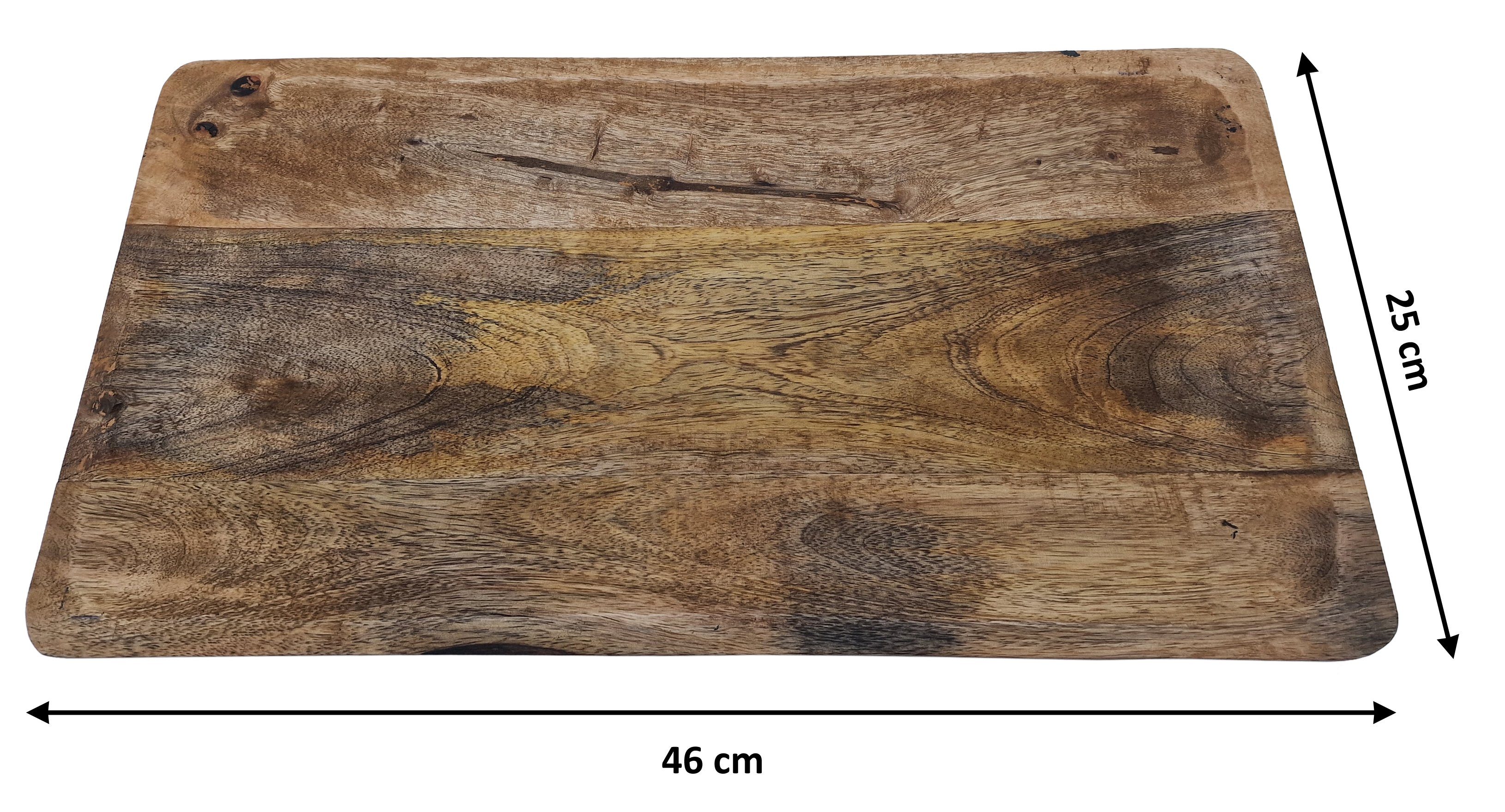 Holz, cm, Servierbrett Mango 46 Holz - Tablett Spetebo Mango lebensmittelecht