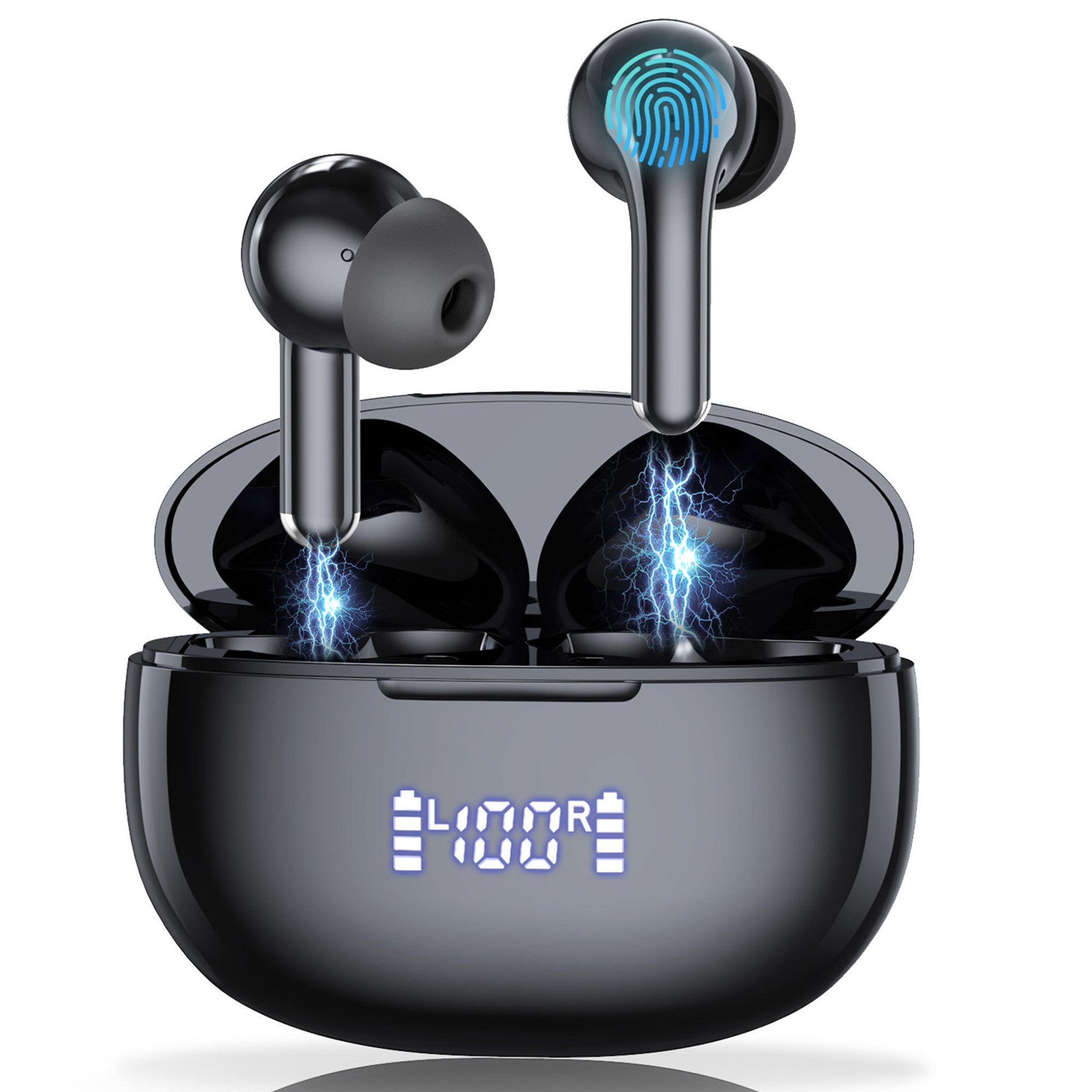 BRAIDOL Наушники, TWS Наушники-вкладыши,Bluetooth 5.3,HiFi Stereo Наушники-вкладыши (Bluetooth Наушники mit HD Mikrofon,True Wireless, Noise Cancelling, Sprachsteuerung,Ultraleicht Ohrhörer, Hohe Hi-Fi-Klangqualität)