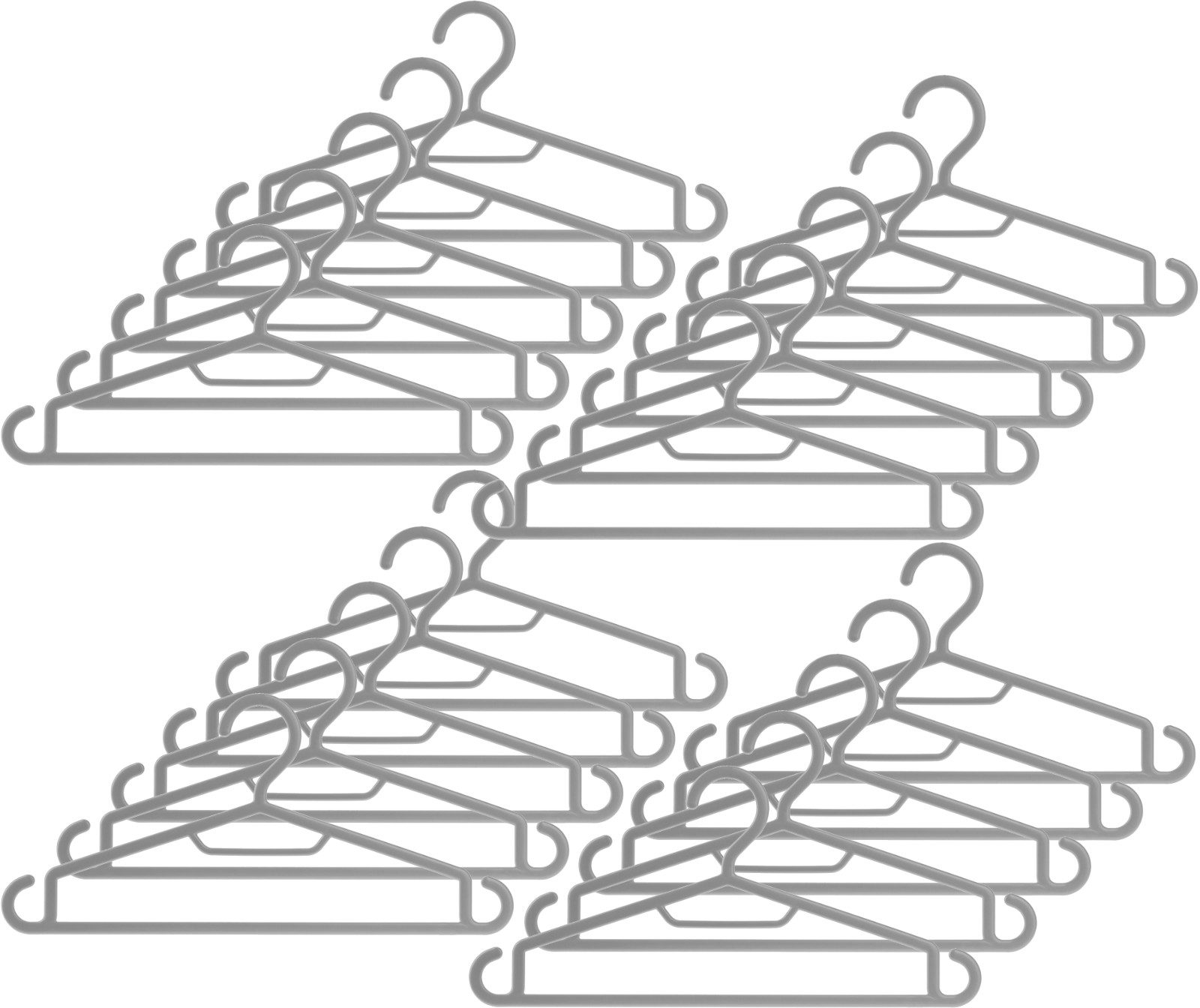 Koopman Kleiderbügel Kunststoff Grau/Schwarz/Weiß 20 Tlg. Set, (20-tlg), 20 günstig online kaufen