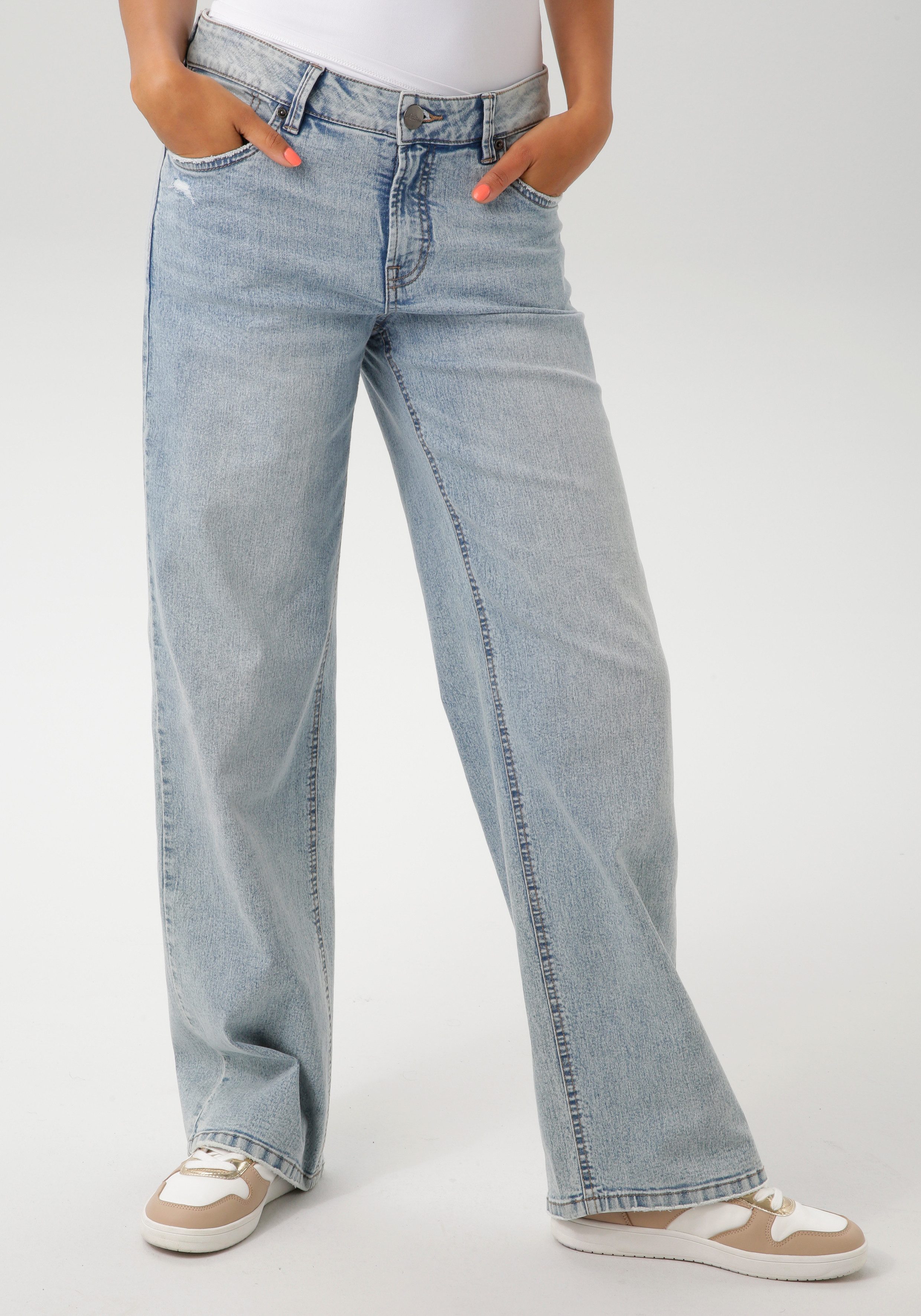 Aniston CASUAL Straight-Jeans mit trendig weitem günstig online kaufen