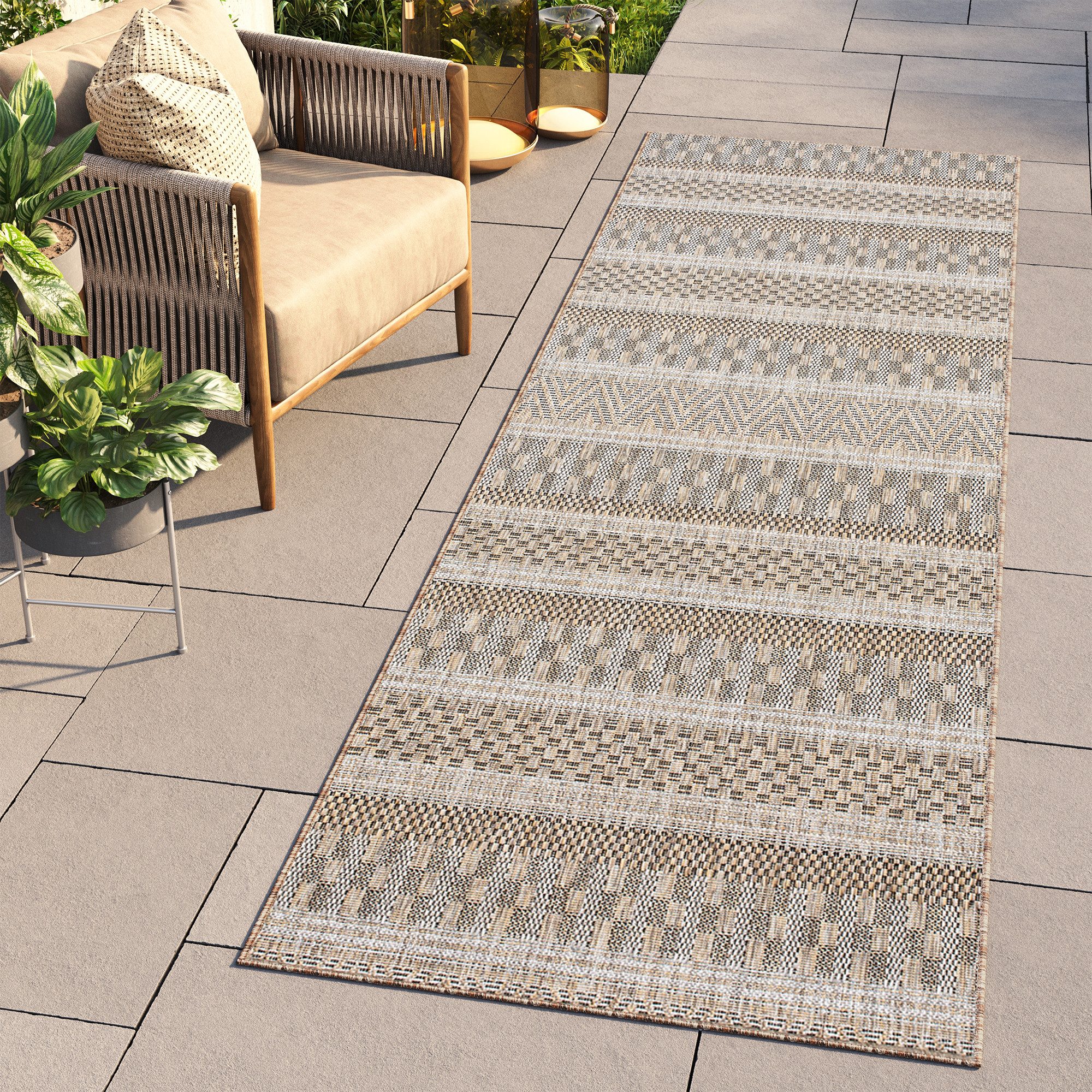 Tapiso Läufer MELISSA, rechteckig, Höhe: 6 mm, Indoor & Outdoor, UV-beständig, wetterfest, modern