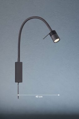 FISCHER & HONSEL LED Wandstrahler Seng, Ein-/Ausschalter, LED fest integriert, Warmweiß