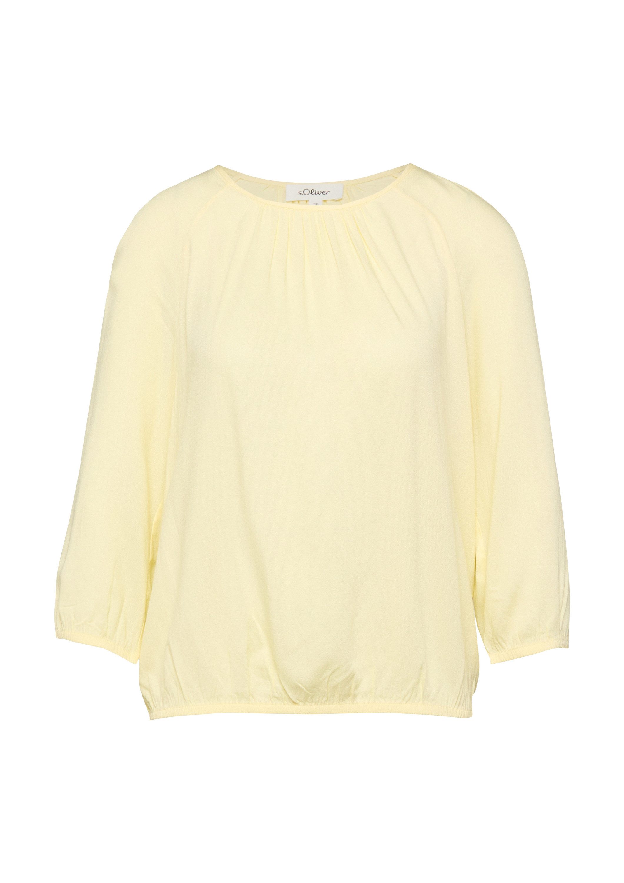 s.Oliver Kurzarmbluse Bluse Strukturierte Viskose-Bluse mit Raff-Details günstig online kaufen