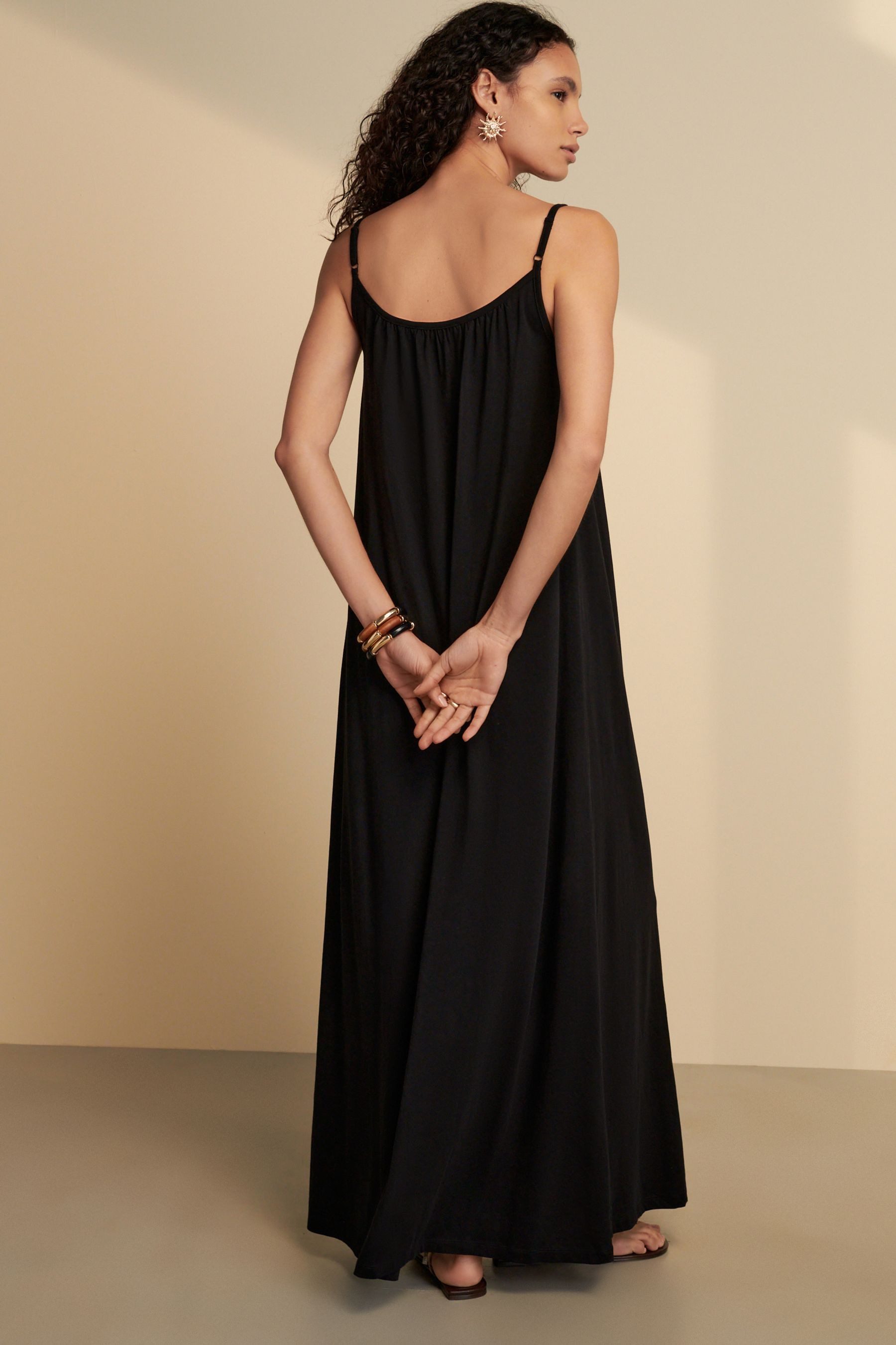 Next Jerseykleid Maxikleid in Trapezform mit geraffter Ausschnitt (1-tlg) günstig online kaufen