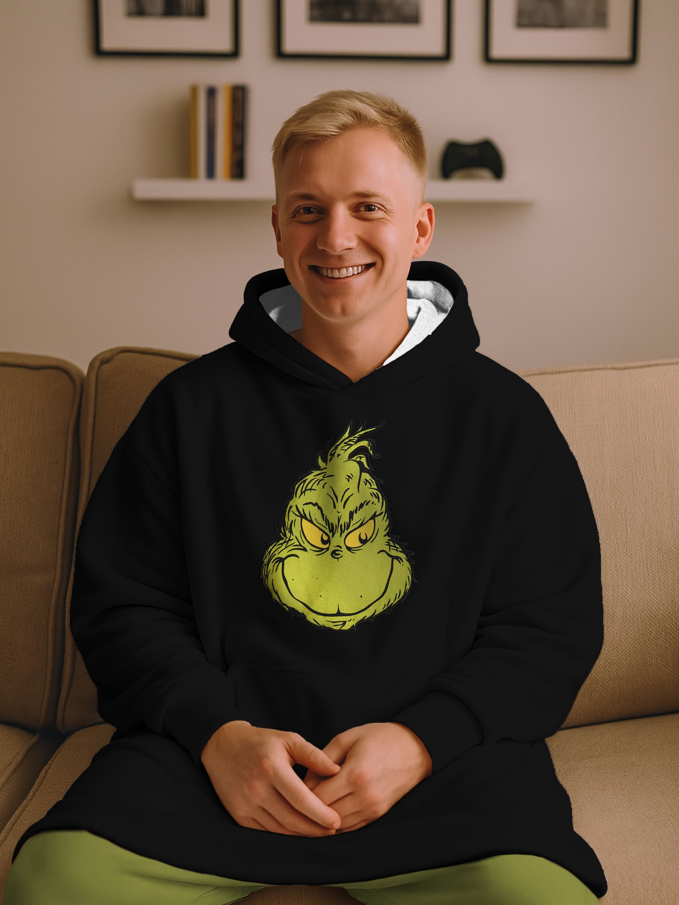 United Labels® Kapuzenpullover Grinch Oversize Cozy Hoodie Übergroße Flausc günstig online kaufen