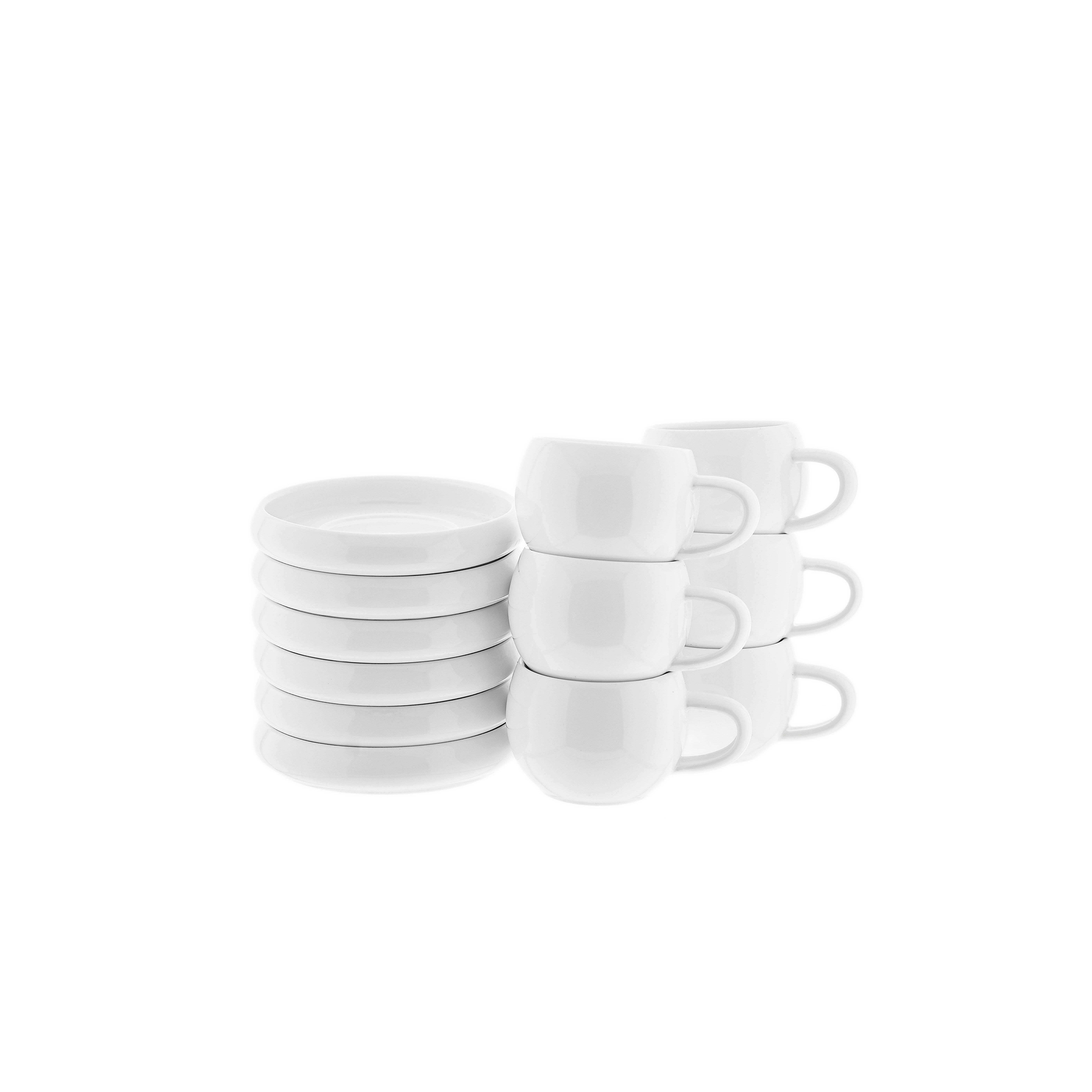Almina Kaffeeservice Lissa Bonna Mokkatassen mit Untertellern (12-tlg), 6 Personen, Porzellan, 12-teiliges-Set