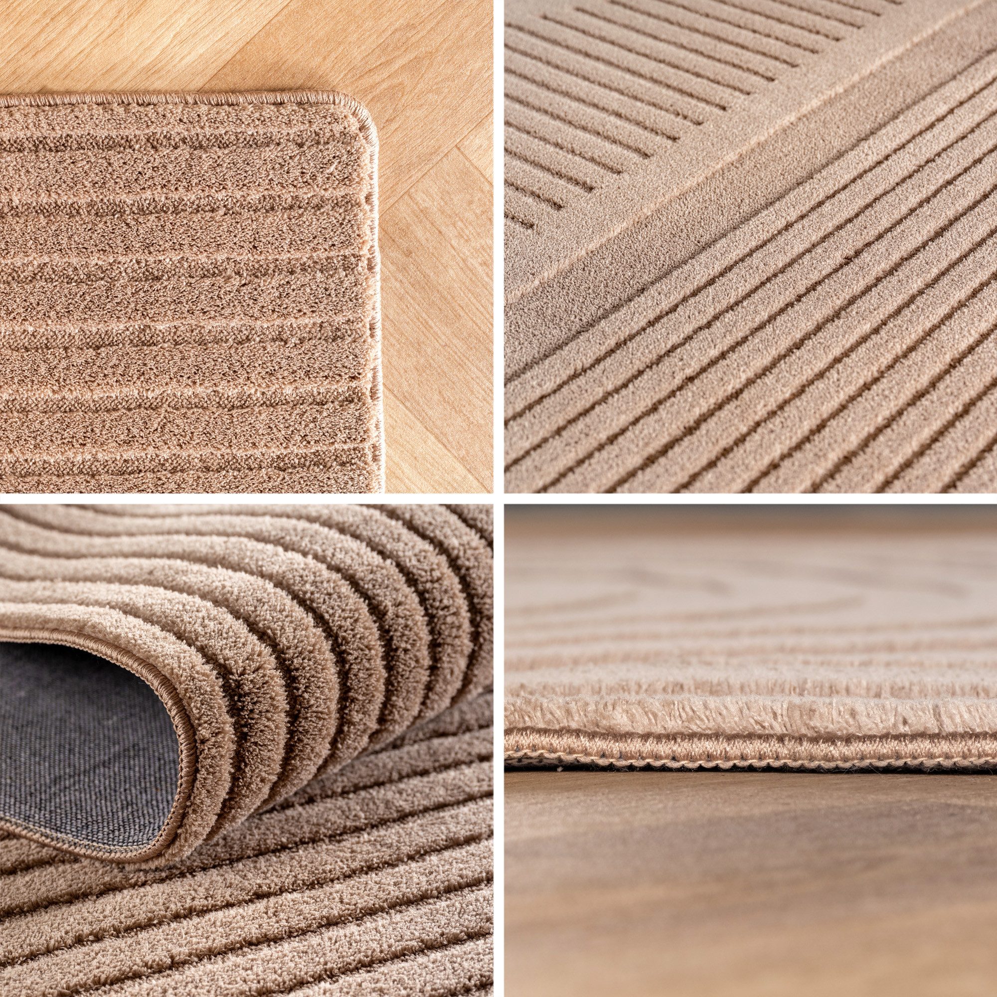 Carpettex Designteppich Unicolor - Einfarbig, Rechteckig, Höhe: 12 mm, Kurzflorteppich Skandinavische Design Anti-Rutsch Rückseite Waschbar
