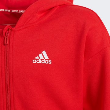 adidas Sportswear Trainingsjacke 3-Streifen Kinder Kapuzen-Trainingsjacke rot/weiß