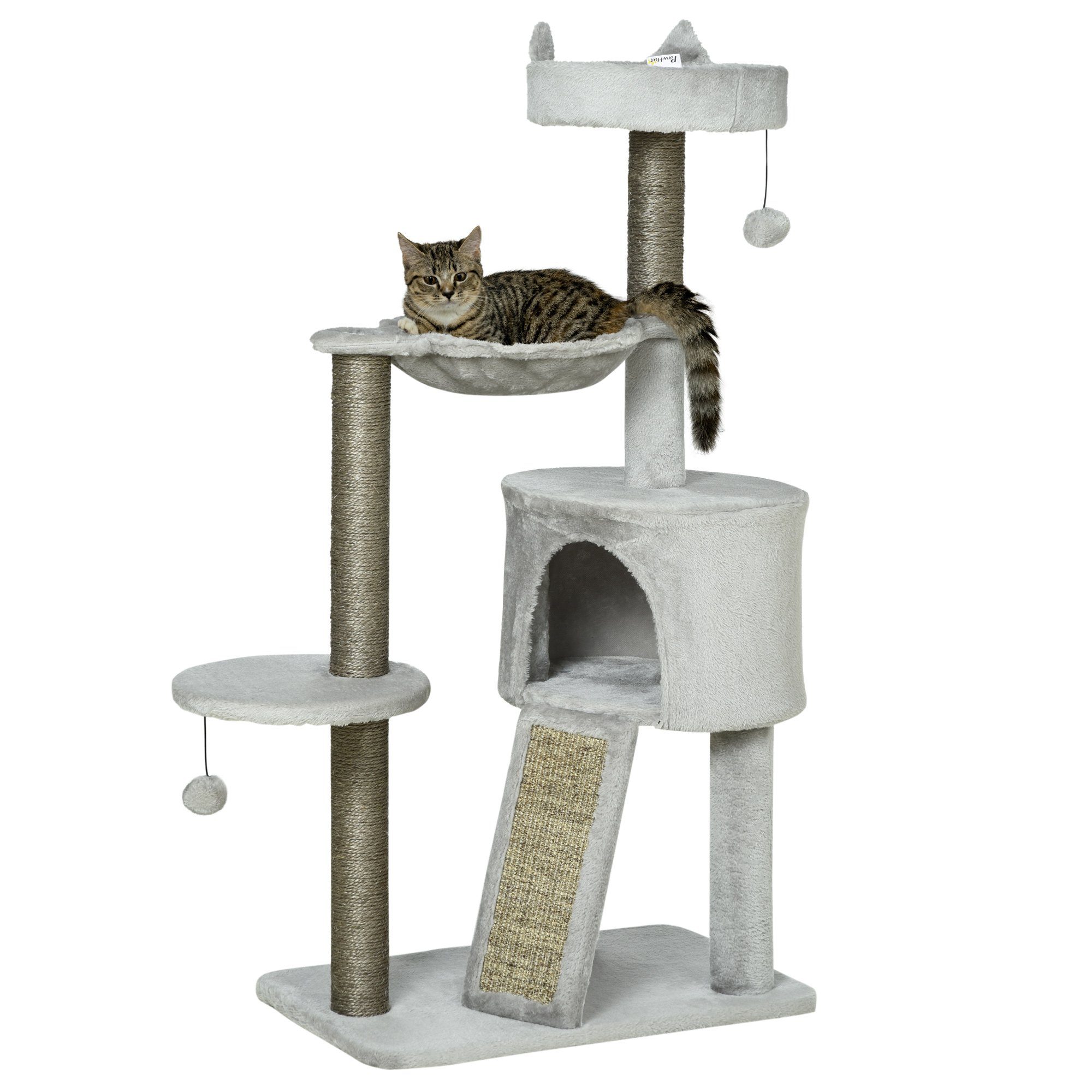 PawHut Kratzbaum inkl. Katzenhöhle, Katzenbett, Katzenhängematte günstig online kaufen