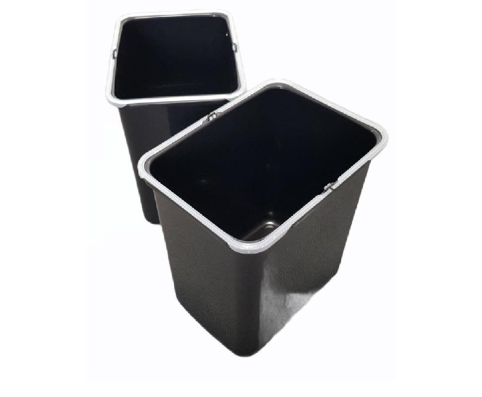 EKOTECH Einbaumülleimer Ekotech Ersatzeimer Aladin Ekko 2 x 16 L schwarz Doppelhenkel – Bild 2 von 4