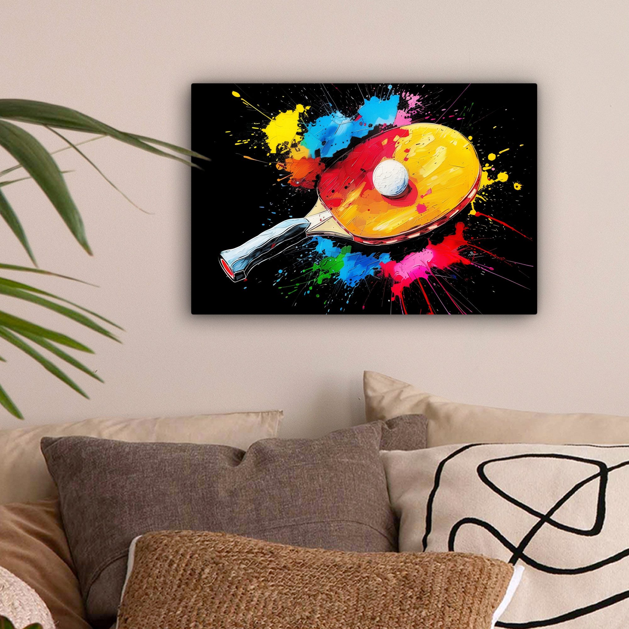 OneMillionCanvasses® Leinwandbild Graffiti - Sport - Tischtennis - Farbe, F günstig online kaufen