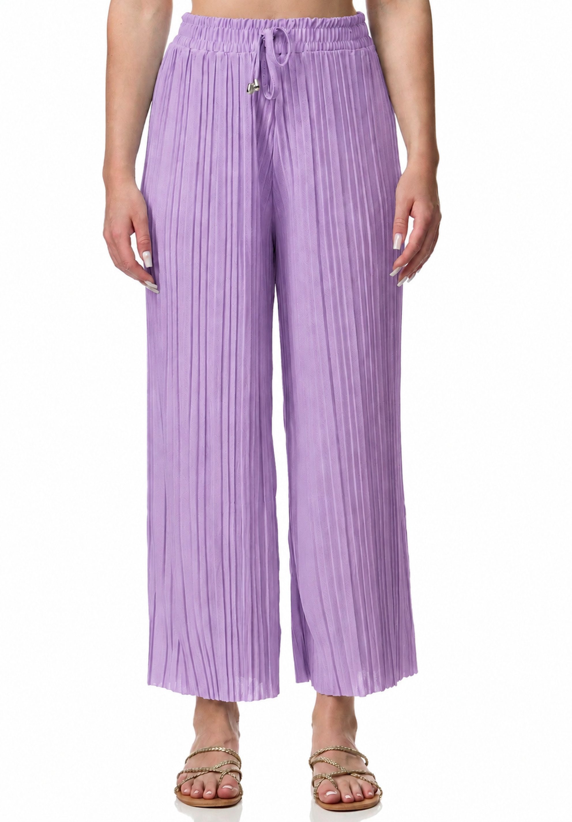 Worldclassca Stoffhose Worldclassca Stoffhose Plissierte Sommer Hose weitem Bein Faltenhose Neue Kollektion - Stilvolle und gemütliche Sommer Mode für Damen