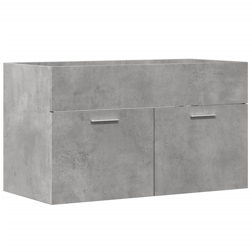 vidaXL Badezimmer-Set Waschbeckenunterschrank Betongrau 90x38,5x46 Holzwerk günstig online kaufen