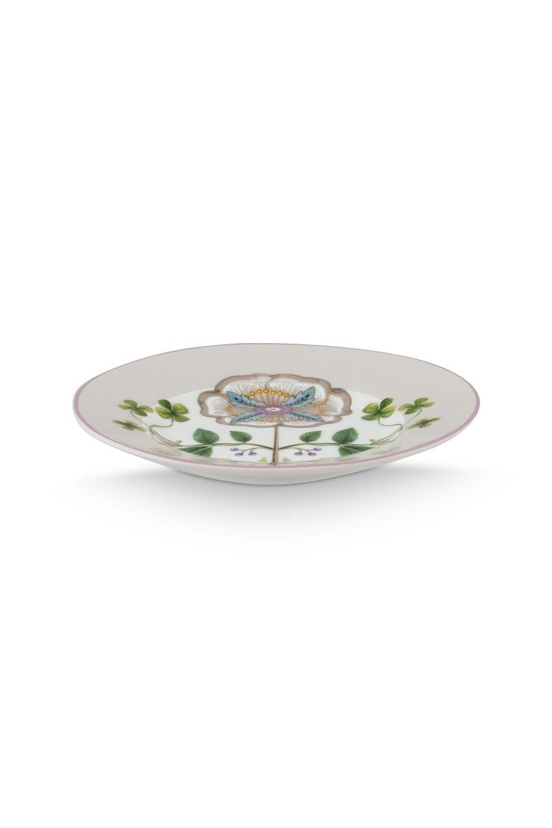 PiP Studio Brotteller Lily&Lotus Petit Four Teller weiss/lila12cm, Petit Four Lily&Lotus Off White 12cm