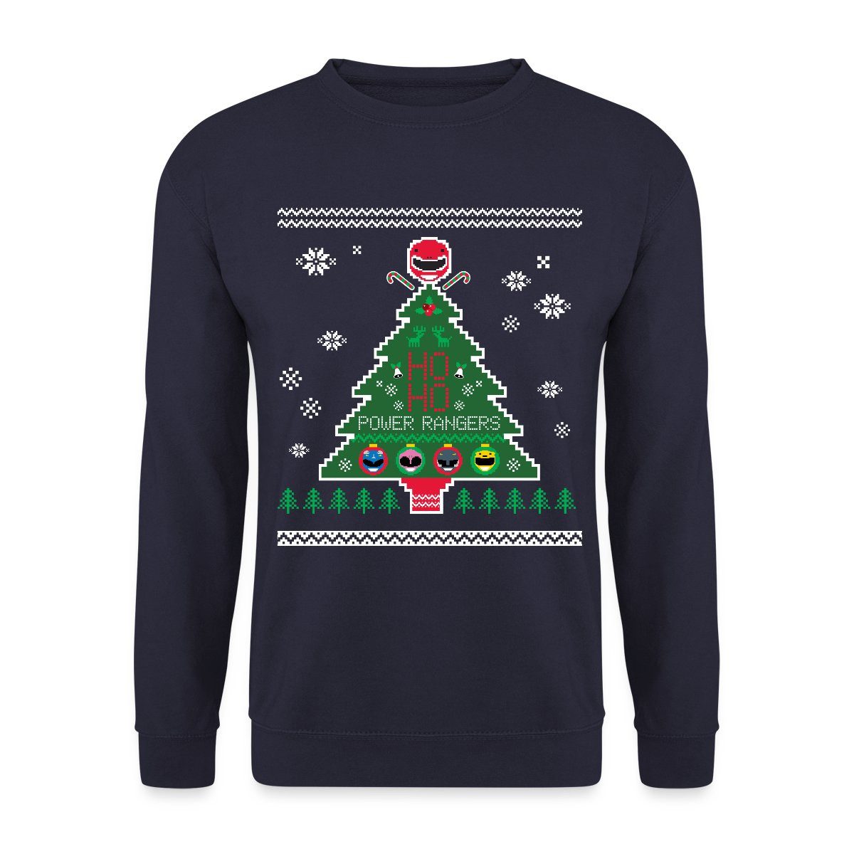 Sweatshirt Power Rangers Ugly Christmas Weihnachtsbaum Unisex Pullover