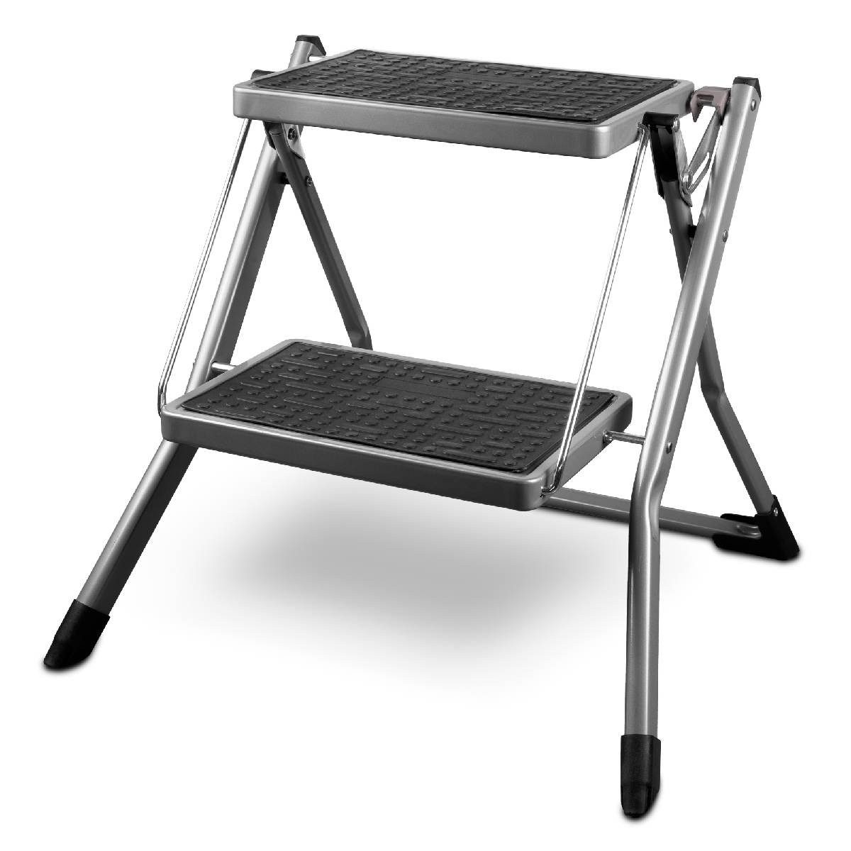 siwitec Trittleiter siwitec Mini Klapptritt aus Stahl - 2-stufig - anthrazit - GS geprüft (Wahlweise in Weiß oder Anthrazit erhältlich), 2 Stufen