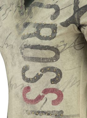 Key Largo T-Shirt T-Shirt Highway Print Motiv vintage Look MT00286 V-Auschnitt bedruckt kurzarm slim fit
