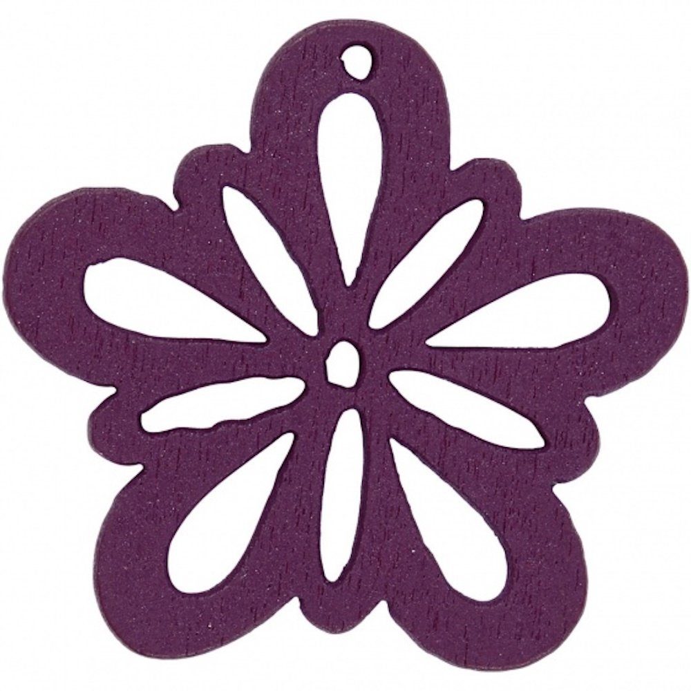 Creotime Dekofigur Blume, D 27 mm, Dicke 1,7 mm, 20 Stk/ 1 Pck. bordeaux