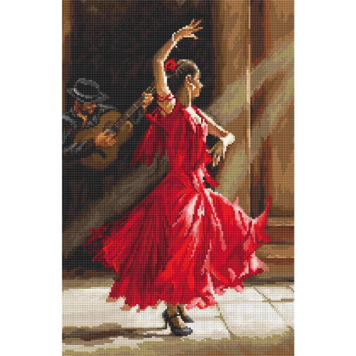 Letistitch Kreativset Letistitch Kreuzstich Set "Flamenco", Zählmuster, 33x22cm, (embroidery kit by Marussia)