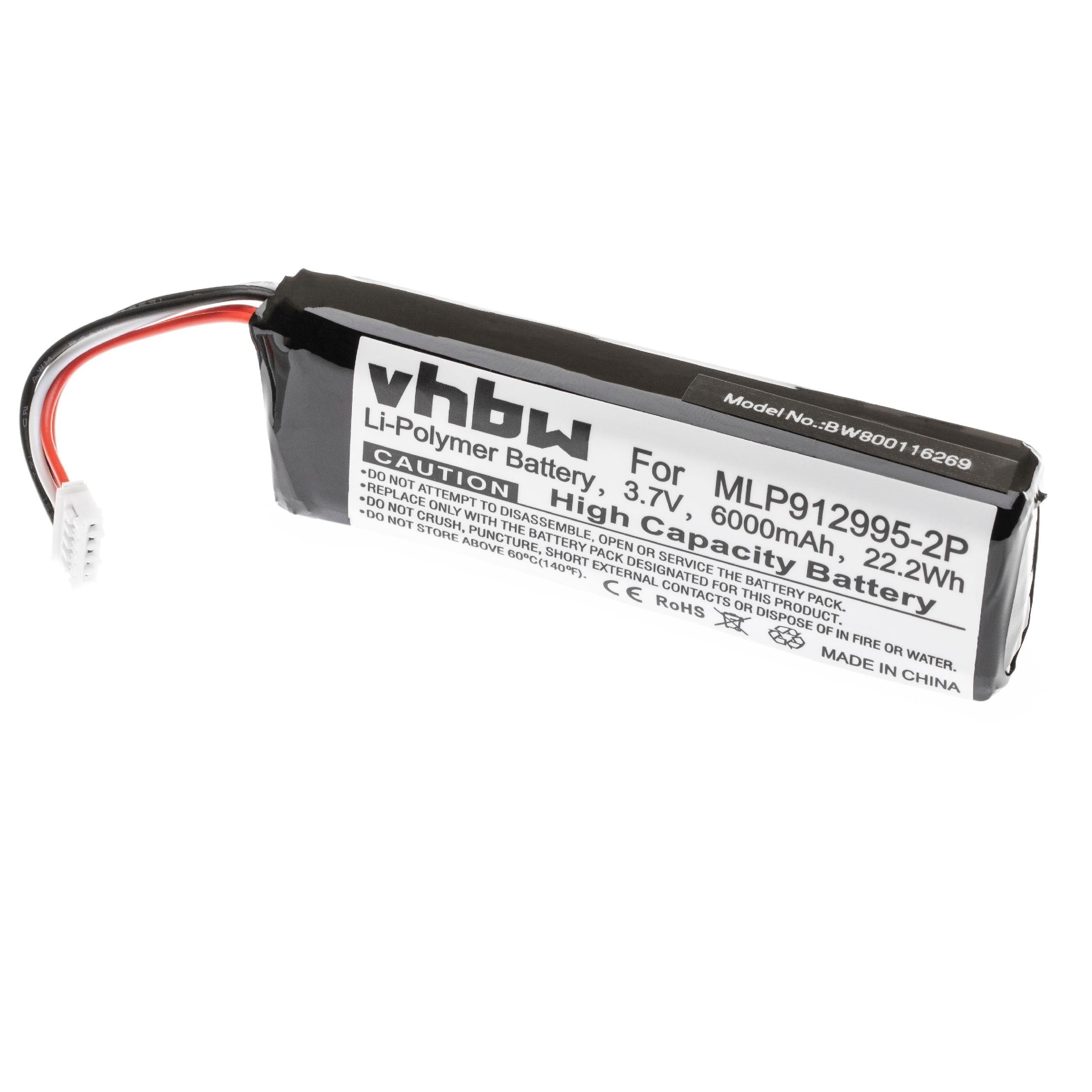 vhbw Ersatz für JBL MLP912995-2P für Akku Li-Polymer 6000 mAh (3,7 V)