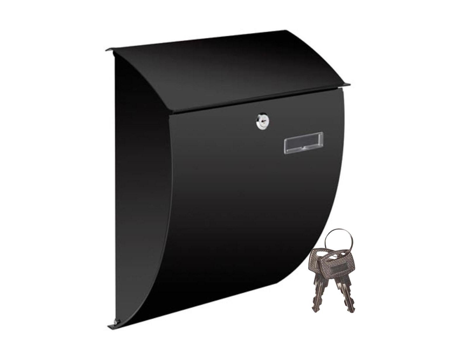 PEREL Briefkasten, gebogen, Schwarz großer Stahl günstig online kaufen