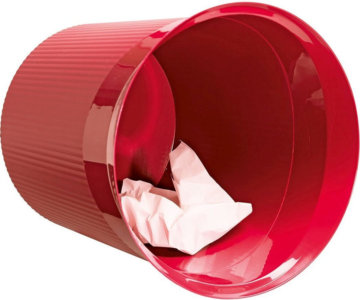 HAN-Bürogeräte Papierkorb Papierkorb Re-Loop 13 Liter 100% Recyclingmaterial rund rot Packung mi