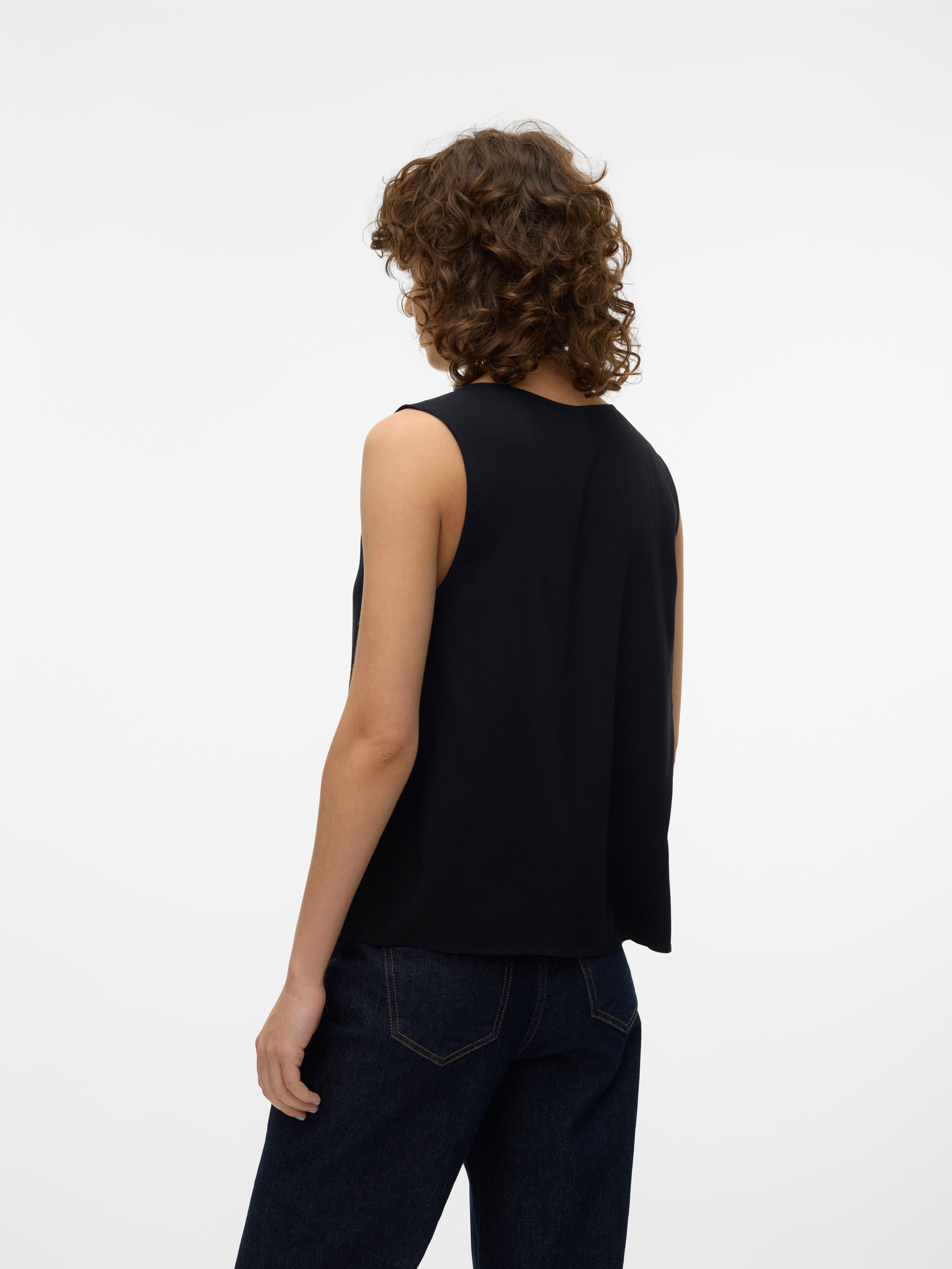 Vero Moda V-Shirt VMEASY JOY S/L V-NECK TOP WVN GA Viskose, regular fit