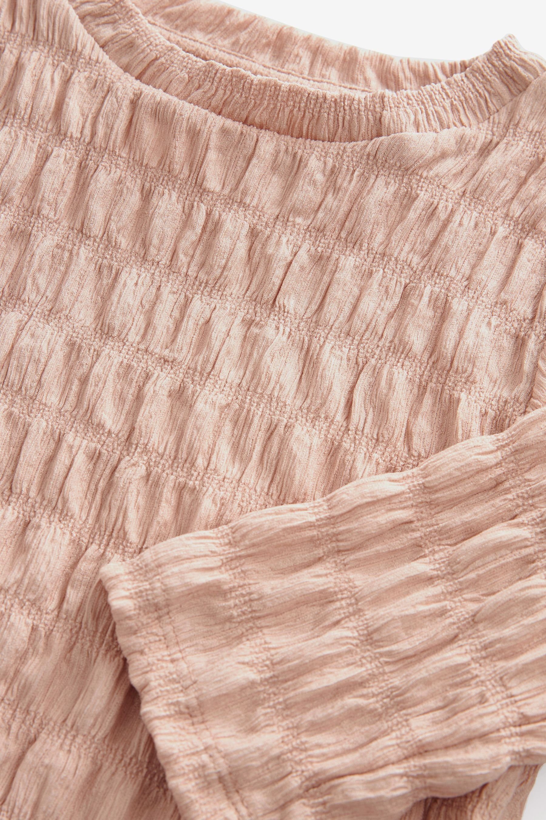 Next Langarmshirt Langärmeliges mit Struktur Pink (1-tlg) Hemd