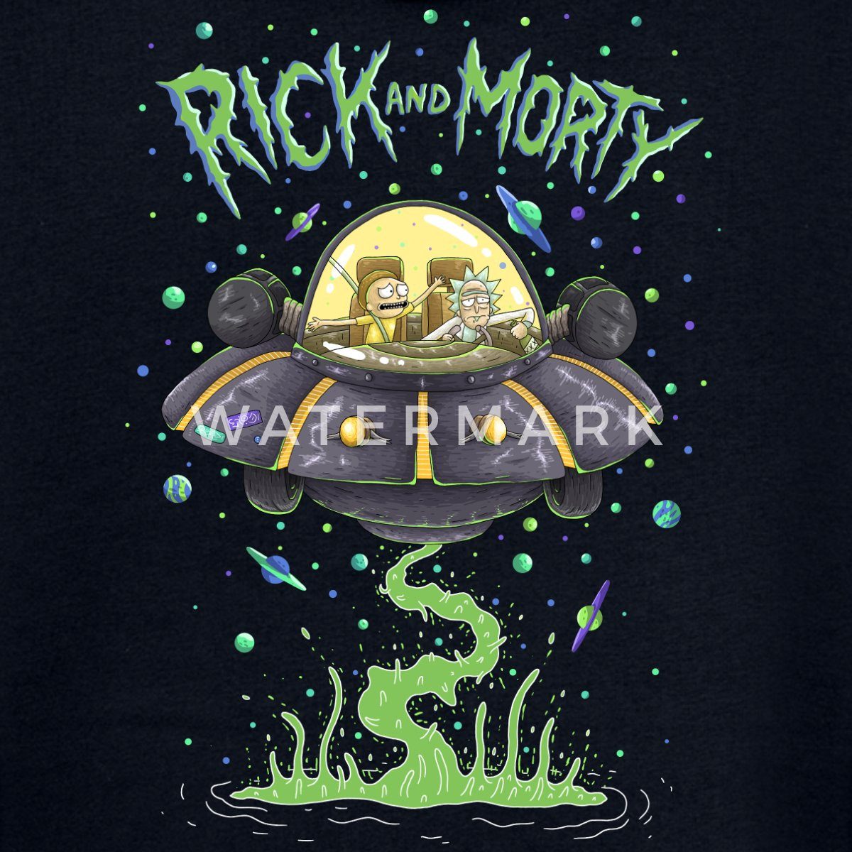 Spreadshirt Sweatjacke Rick and Morty Fliegen günstig online kaufen