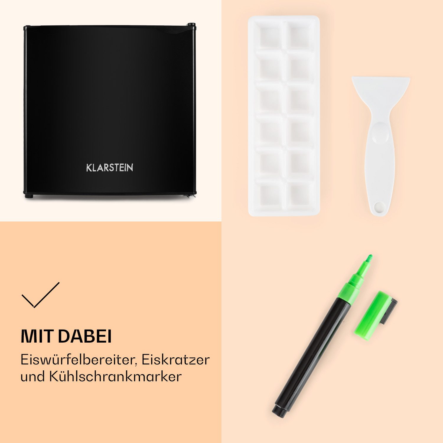 Klarstein Table Top Kühlschrank HEA16-Spitzbergen-46 10045927, 45 cm hoch, 47 cm breit, Bier Hausbar Getränkekühlschrank Hotel Mini Fridge