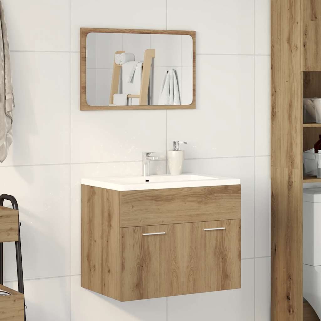 vidaXL Badezimmer-Set 2-tlg. Badmöbel-Set Artisan-Eiche Holzwerkstoff, günstig online kaufen