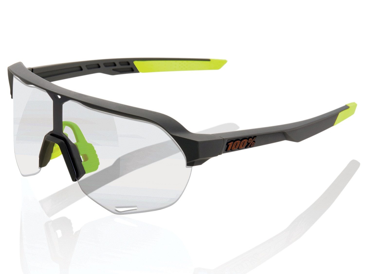 100% Sonnenbrille Sport S2 Photochromic Lens grau - 1 Brille mit Hardcase