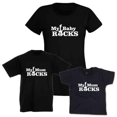 G-graphics T-Shirt My Baby rocks & My Mum rocks Mutter & Kind-Set zum selbst zusammenstellen, mit trendigem Frontprint, Aufdruck auf der Vorderseite, Spruch/Sprüche/Print/Motiv, für jung & alt