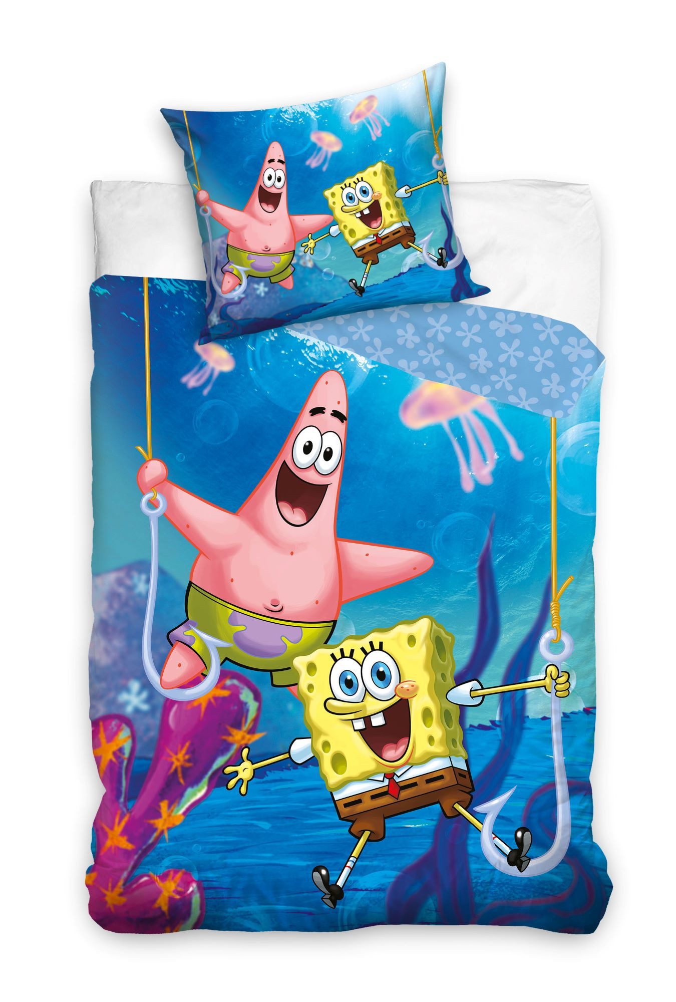 Bettwäsche Spongebob Bettwäsche - weiche Baumwolle 140x200 cm Kissen und Decke, Tinisu, Baumwolle