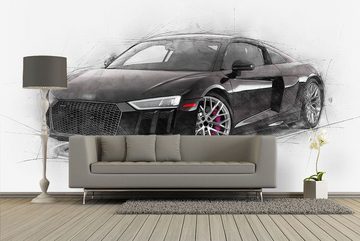 WandbilderXXL Fototapete Shaped Black, glatt, Classic Cars, Vliestapete, hochwertiger Digitaldruck, in verschiedenen Größen
