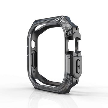 Wigento Smartwatch-Hülle Für Apple Watch Ultra 1 + 2 49mm Uhr Gehäuse Silikon Schutz Hülle