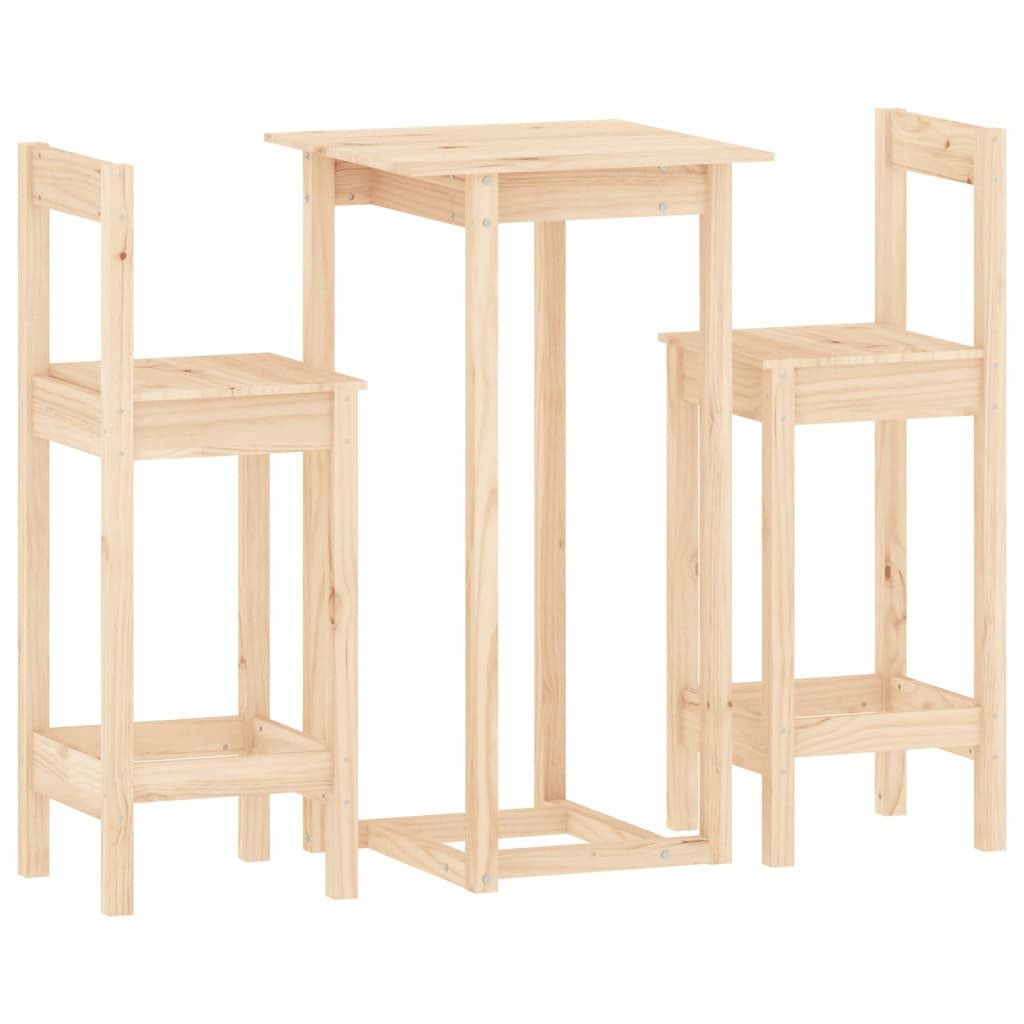 vidaXL Essgruppe 3-tlg. Bar-Set Massivholz Kiefer, günstig online kaufen