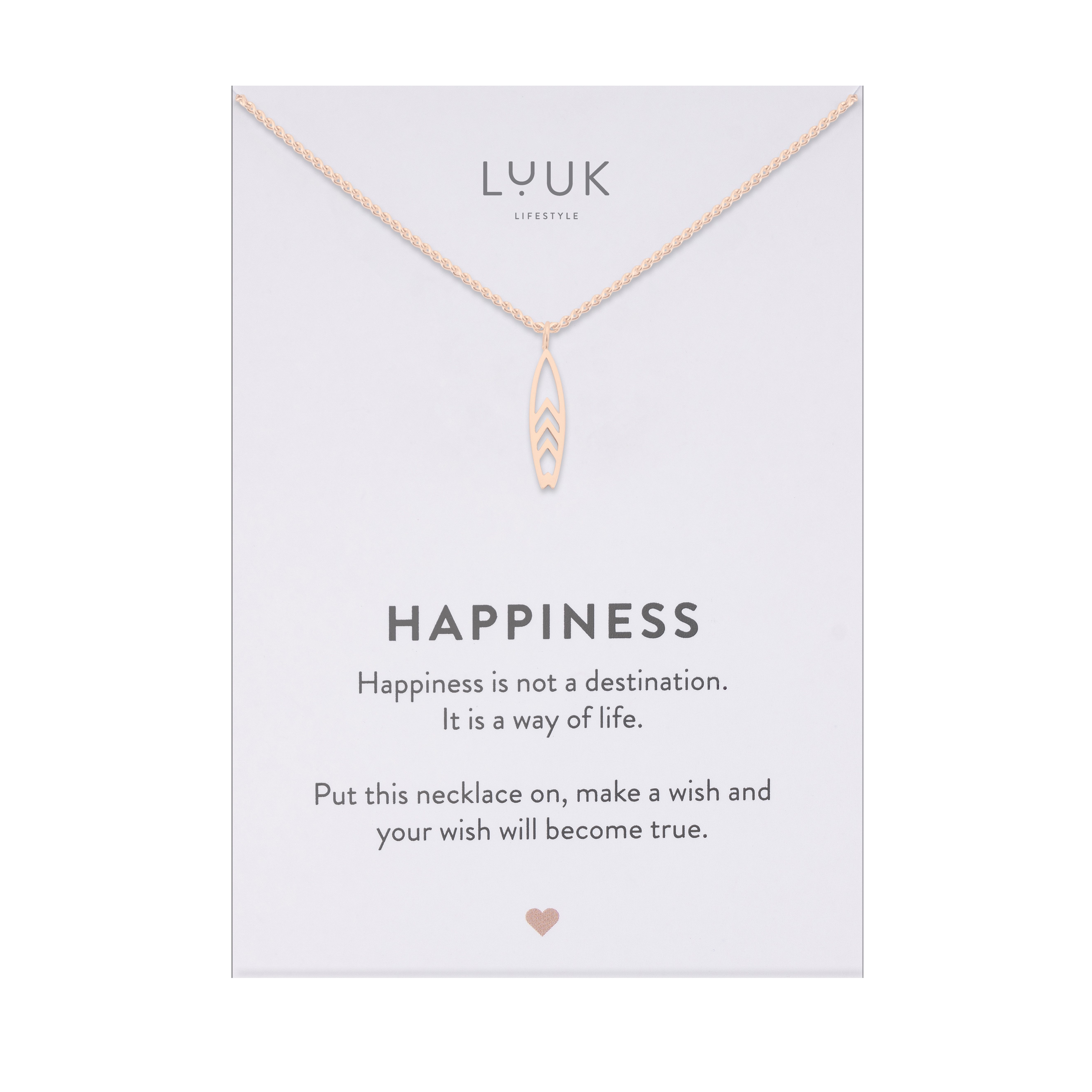 LUUK LIFESTYLE Kette mit Anhänger Surfbrett, Halskette aus wasserfestem Edelstahl