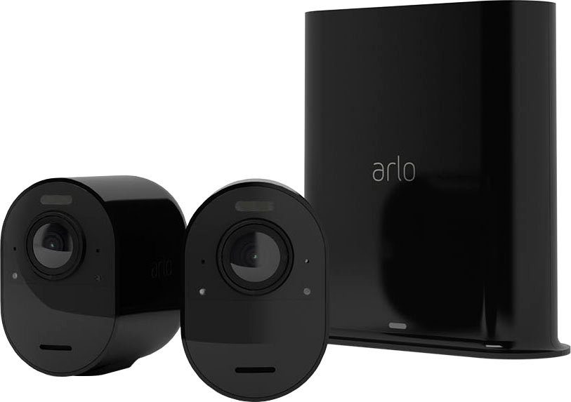 ARLO Überwachungskamera Arlo Ultra 2 Spotlight-Kamera-Set (Außenbereich, Reichweite bis 91,4 m,Geräuscherkennung,Integrierte Sirene,Antenne)