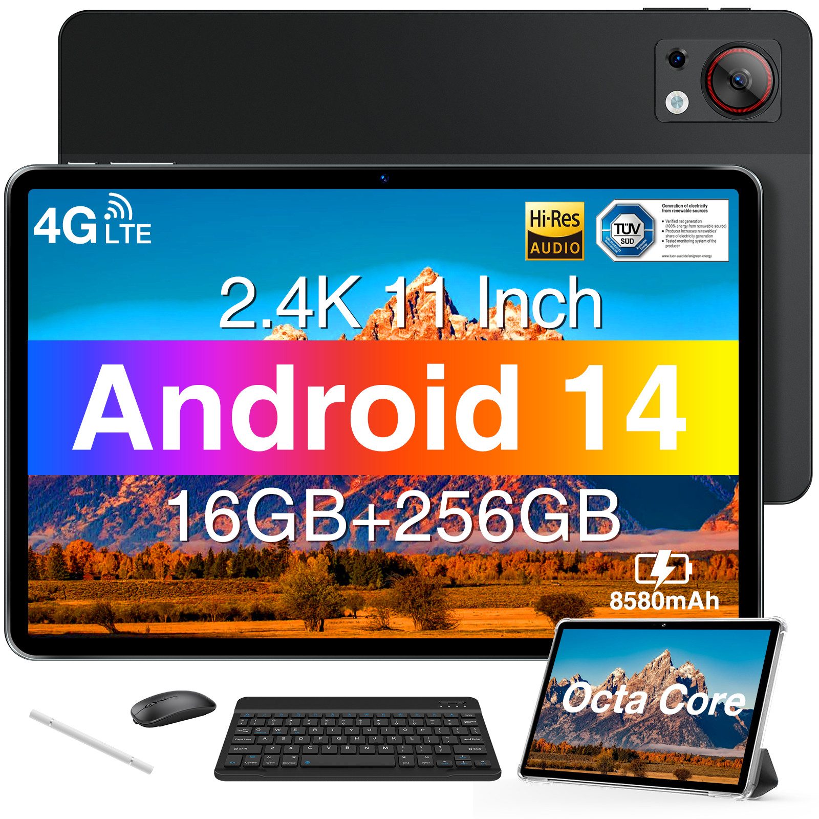 T30SE-A 9GB RAM +128GB ROM(1TB TF), 11 Zoll 2.4K IPS Display Tablet