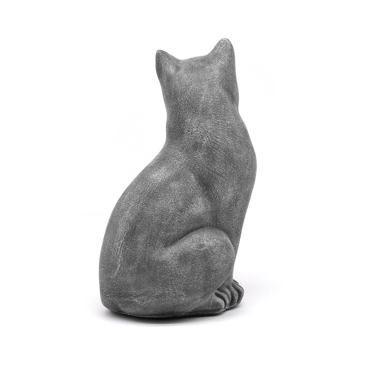 winterfest, Haus - in und frostsicher, für Steinfigur Kunsthandwerk Made Tiefes grau Germany Katze Garten, sitzend Tierfigur Dekofigur